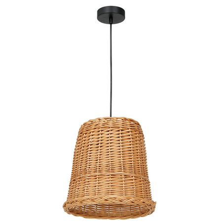 Lampa Wisząca Sufitowa VIMINI 1xE27 Brązowa Wiklinowa Milagro