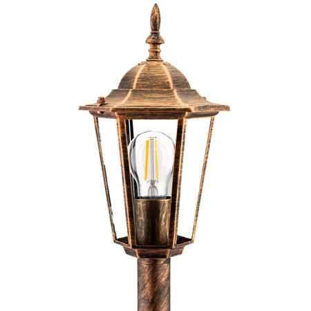 Lampa Ogrodowa Zewnętrzny E27 Niski SŁUPEK LATARNIA 110cm Patyna BELLIS LUMILED