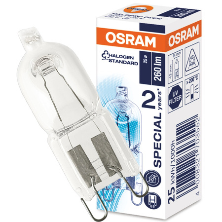 Żarówka Halogenowa G9 Kapsułka 25W 260lm 230V Do Piekarnika OSRAM