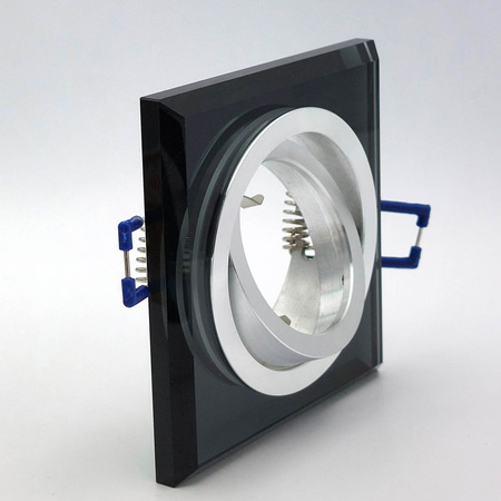 Oprawa Podtynkowa GU10 Halogenowa Wpuszczana Spot Oczko Czarna Kwadratowa Kobi