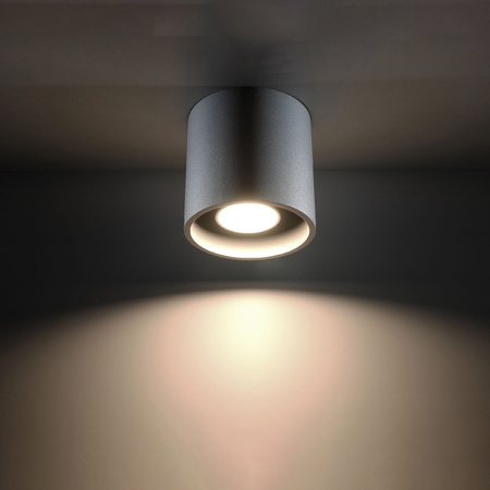 Lampa Sufitowa Oprawa Natynkowa GU10 SPOT TUBA Cylindryczna Szara Nowoczesna Orbis Sollux