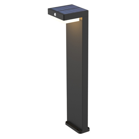 Lampa Solarna Ogrodowa LED Wbijana Ozdobna Słupek Zewnętrzny Aluminiowy Czujnik Ruchu USB C