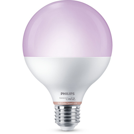 Żarówka LED E27 Kula G95 11W = 75W 1055lm 2200-6500K RGB + TW Inteligentna SMART WiFi Bluetooth Aplikacja WiZ Philips