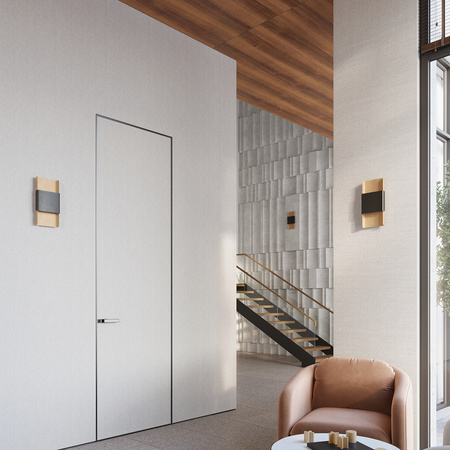 Lampa Ścienna Kinkiet 2x G9 Prostokątna Złota Czarna Nowoczesna Durlin Sollux