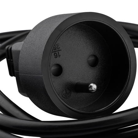 Przedłużacz sieciowy wtyk - gniazdo z uziemieniem 5m 3x1,5mm 16A Czarny ECOLIGHT