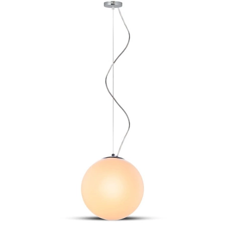 Lampa Wisząca Oprawa E27 Biały klosz Kula z chromowym wykończeniem VT-7251 V-TAC