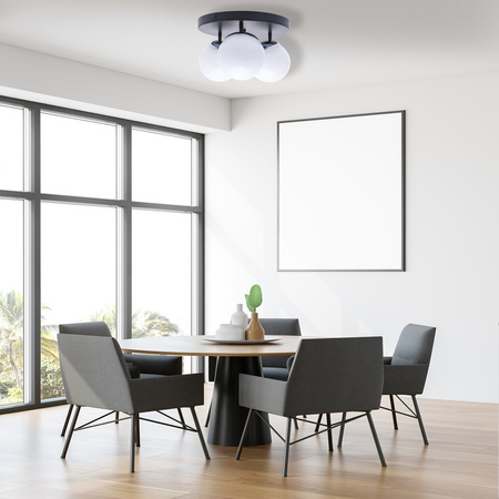 Lampa Sufitowa SFERA Czarna Chrom 3xE14 Milagro