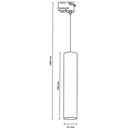 Lampa Wisząca Szynoprzewód Zwis Szyna 29cm Reflektor GU10 LED SOPLO Czarny LUMILED