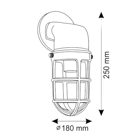 Kinkiet ścienny zewnętrzny elewacyjny lampa ścienna industrial E27 chrom LOFT LUND GOLDLUX (Polux)