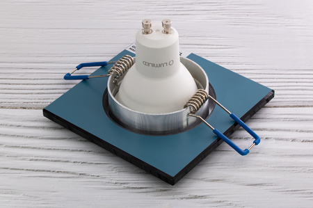 Oprawa halogenowa SZKLANA Sufitowa LED GU10 MR16 stała Ariel czarna kwadratowa