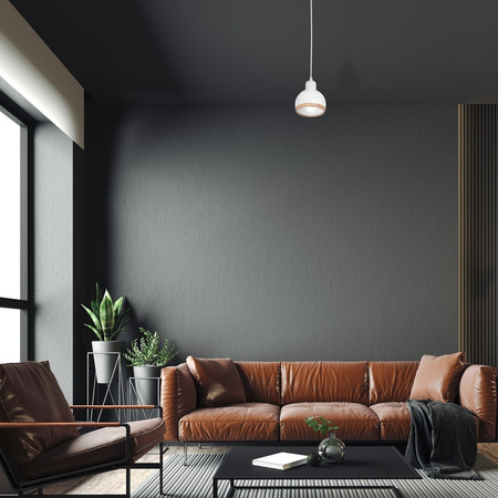 Lampa Wisząca Sufitowa OVAL Biała 1xE27 Milagro