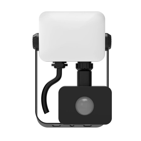 Naświetlacz LED 10W 900lm 4000K Neutralna 120° Czarny z Czujnikiem Ruchu i Zmierzchu IP65 Milky Sanico Goldlux