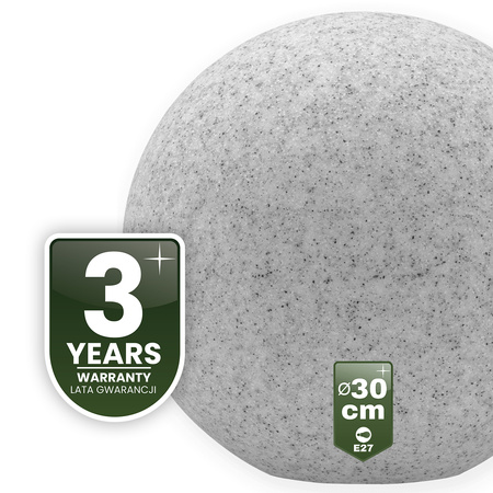 Lampa Oprawa Ogrodowa Zewnętrzna KAMIENNA KULA LED LUMIKULA 30cm E27 IP65 LUMILED