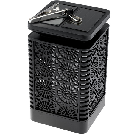 Lampion Ogrodowa LED Solarna Dekoracyjna Płomień Kwadrat 17cm