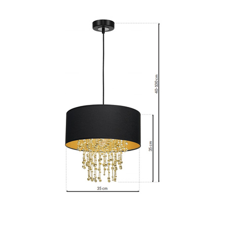 Lampa wisząca ALMERIA 1xE27 Elegancka Sznury Korali MLP6441 Milagro Metal + Tworzywo sztuczne+ Tkanina