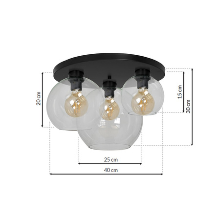 Lampa Sufitowa Natynkowa SOFIA CLEAR 3xE27 Milagro