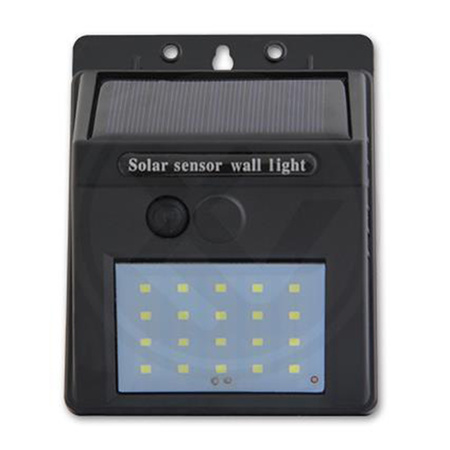 Naświetlacz Solarny LED 3W 5500-6000K Zimna IP65 Czarny Czujnik Zmierzchu