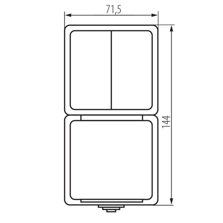 Łącznik Świecznikowy Gniazdo Zasilające Ochrona Styków 10A Uziemienie IP54 Prostokątne Szare TEKNO Kanlux