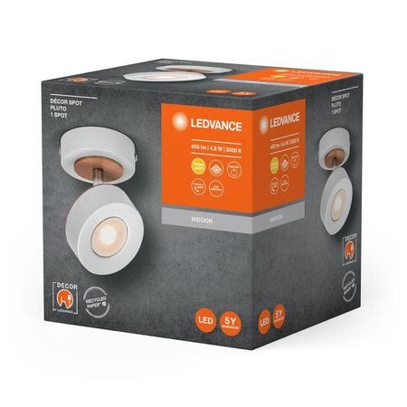 Lampa LED Ścienna Sufitowa Kinkiet Oprawa Natynkowa 4.8W 300lm CCT Dekoracyjna Biały Spot Pluto Ledvance