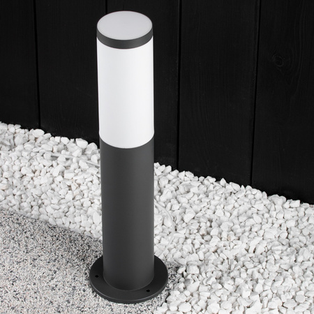 Lampa ogrodowa LED Słupek E27 OSLO TUBA GOLDLUX (Polux) NISKA SZARY 45cm