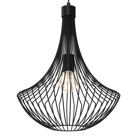 Lampa Wisząca Sufitowa CESTA Czarna 1xE27 Milagro