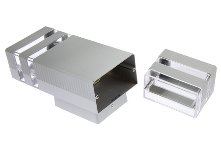 Kinkiet ogrodowy elewacyjny podwójny góra dół INEZ DUO LED 2x GU10 ALUMINIUM srebrny IP54