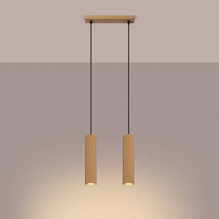 Lampa Wisząca Sufitowa Zwis Tuba Spot 2x GU10 Złota Karbon Deep Space SL.1555 Sollux