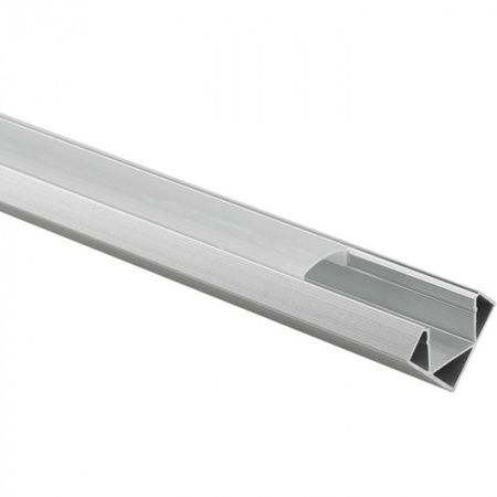 Profil Aluminiowy do LED Srebrny Narożny 2m z Mroźnym Kloszem i Zaślepkami Ecolight
