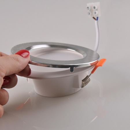 Oprawa Sufitowa Podtynkowa ZOE LED 4,8W 4000K ZOE Okrągła Oczko biała + Pierścień srebrny szczotkowany