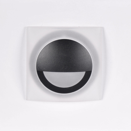 Lampa oprawa schodowa podtynkowa LED ogrodowa 3W 40lm IP44 4000K czarna Q5 GOLDLUX (Polux)