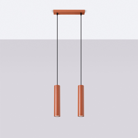 Lampa Wisząca Sufitowa Zwis Tuba Spot 2x GU10 Ochra Czerwona Lagos Ocean Green SL.1490 Sollux