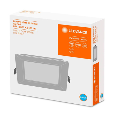 Panel LED Podtynkowy wpuszczany 6W 6500K DOWNLIGHT Slim SQ105 LEDVANCE kwadrat