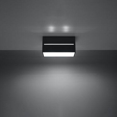 Lampa Sufitowa Oprawa Natynkowa 2x G9 Prostokątna Czarna Nowoczesna Lobo Sollux