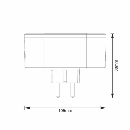 Inteligentne Gniazdko Wifi SMART Tuya Podwójne Gniazdo z wyłącznikiem 16A