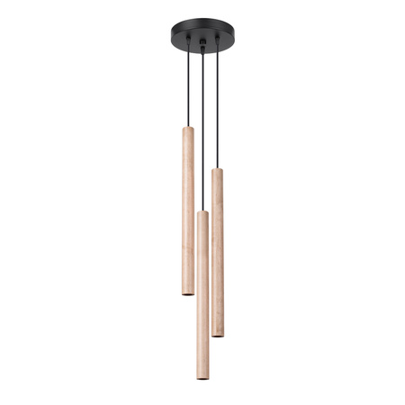 Lampa Sufitowa Wisząca Zwis 3x G9 Żyrandol Tubularna drewno Nowoczesna Pastelo Sollux