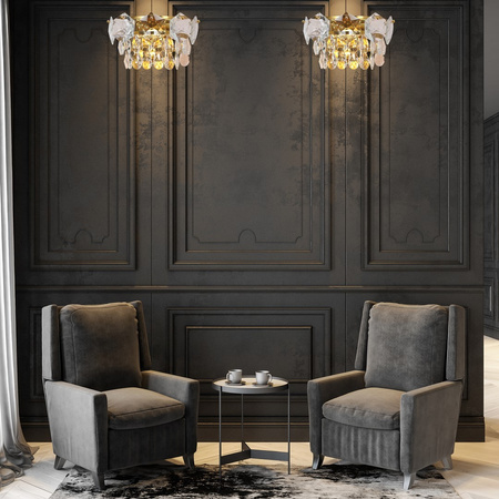 Lampa Ścienna Kinkiet SELnianaA Złota 2xE14 Milagro