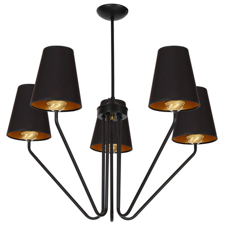 Żyrandol lampa wisząca czarna MiLAGRO VICTORIA BLACK 5x E27