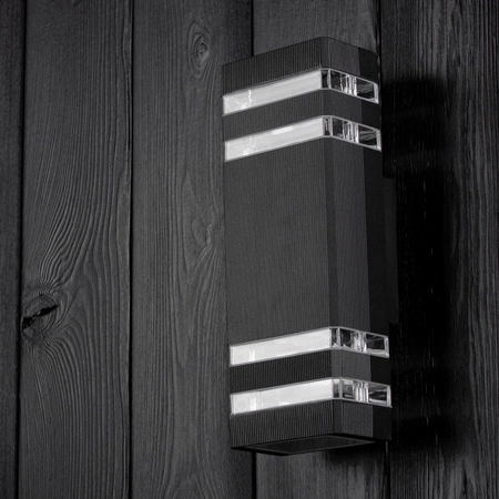 Lampa Ogrodowa Kinkiet Elewacyjny góra dół GU10 Czarny PROTEA LUMILED