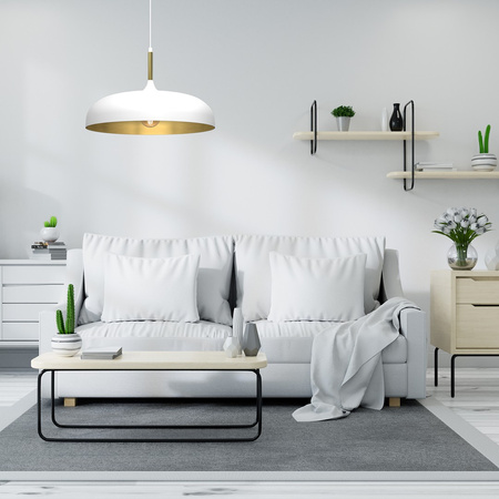 Lampa Wisząca Sufitowa LINCOLN Biała Złota 1xE27 45cm Milagro