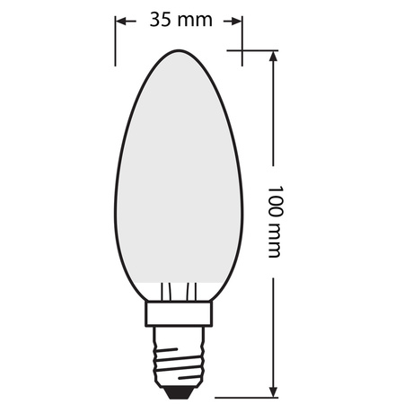 Żarówka LED B35 Świeczka E14 4W = 40W 470lm 2700K Ciepła 300° Retrofit Filament CLASSIC Osram