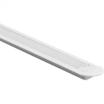 Profil Aluminiowy LED Wpuszczany Podtynkowy Biały 2m z Kloszem Mlecznym do Taśm LED + Zaślepki seria P Ecolight