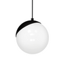 Lampa wisząca SFERA 1xE27 60W Biała Kula Czarne Detale MLP5739 Milagro Metal + Szkło