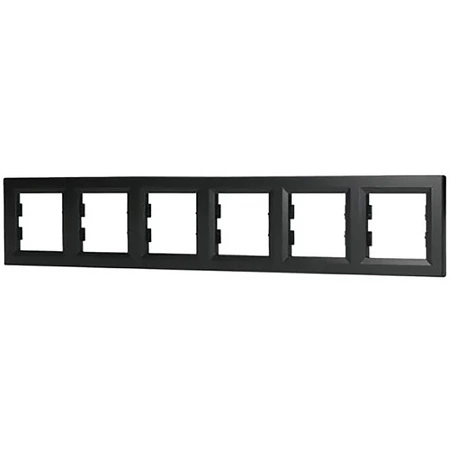 Ramka 6-krotna Pozioma Do Gniazda Sześciokrotna Asfora Antracyt