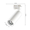 Reflektor Szynowy GU10 Biały Lampa do Szynoprzewodów Trójfazowych