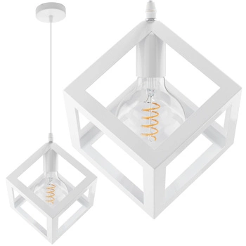 Lampa wisząca TALUS geometryczna kwadrat ZWIS do LED Biała 1x E27 LUMILED