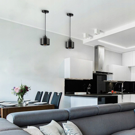 Lampa Sufitowa Oprawa Wisząca Zwis E27 Czarna Elza Masterled