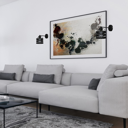 Lampa Ścienna Kinkiet LARS Czarna 1xE27 Milagro