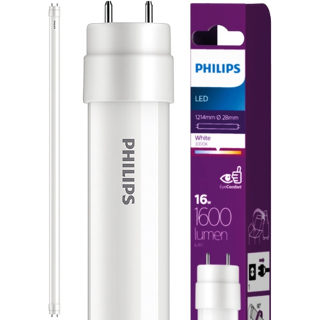 Świetlówka LED T8 G13 16W = 36W 1600lm 3000K Ciepła 240° 120cm EM & Mains Philips