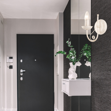 Lampa Ścienna Kinkiet DONATO E14 Biały Klasyczny KM-1.29 Lamkur