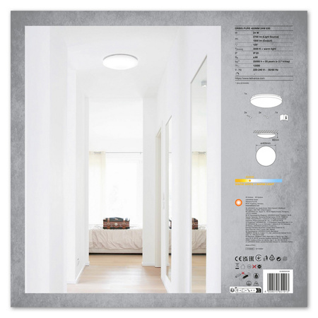 Plafon LED Lampa Ścienna Sufitowa Oprawa Natynkowa 24W 1800lm 3000K Biały Orbis Ledvance